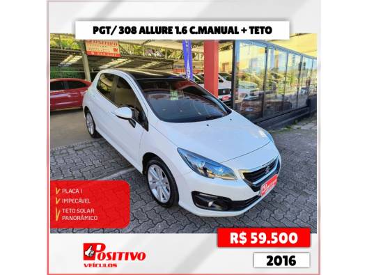 PEUGEOT - 308 - 2015/2016 - Branca - R$ 59.500,00