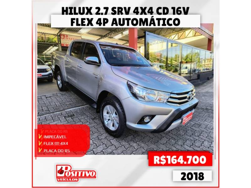 TOYOTA - HILUX - 2018/2018 - Prata - R$ 164.700,00
